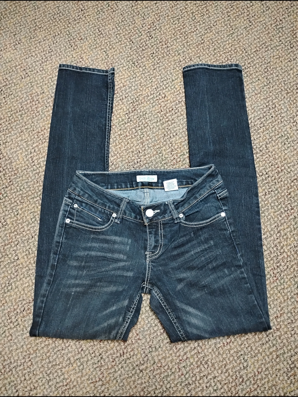 Paris Blues Women's Skinny Jeans in Dark Blue Wash